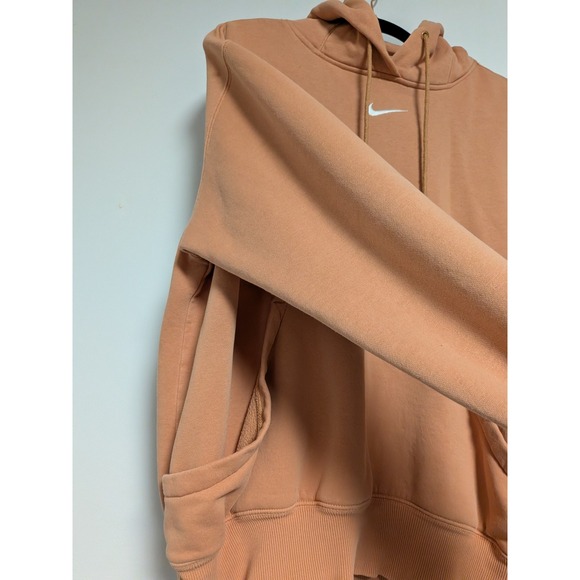 Nike Sportswear Essential Hoodie Peach Orange Embroidered Swoosh Womens Small - Picture 7 of 9